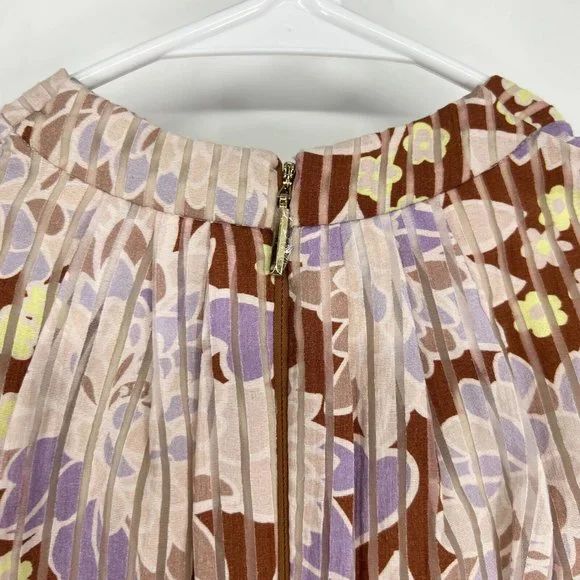 Kate Spade Dress Floral Print Exotic Bloom Burnout V Neck Sleeveless Midi - Picture 12 of 12